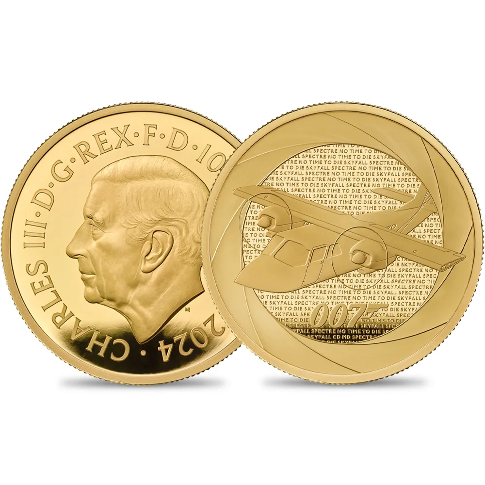 2024 チャールズ3世 「007の60年」ボンド映画記念シリーズ第6弾 「2010年代」 100ポンド 1オンスプルーフ金貨 未鑑定 箱付き【ご予約承り品】