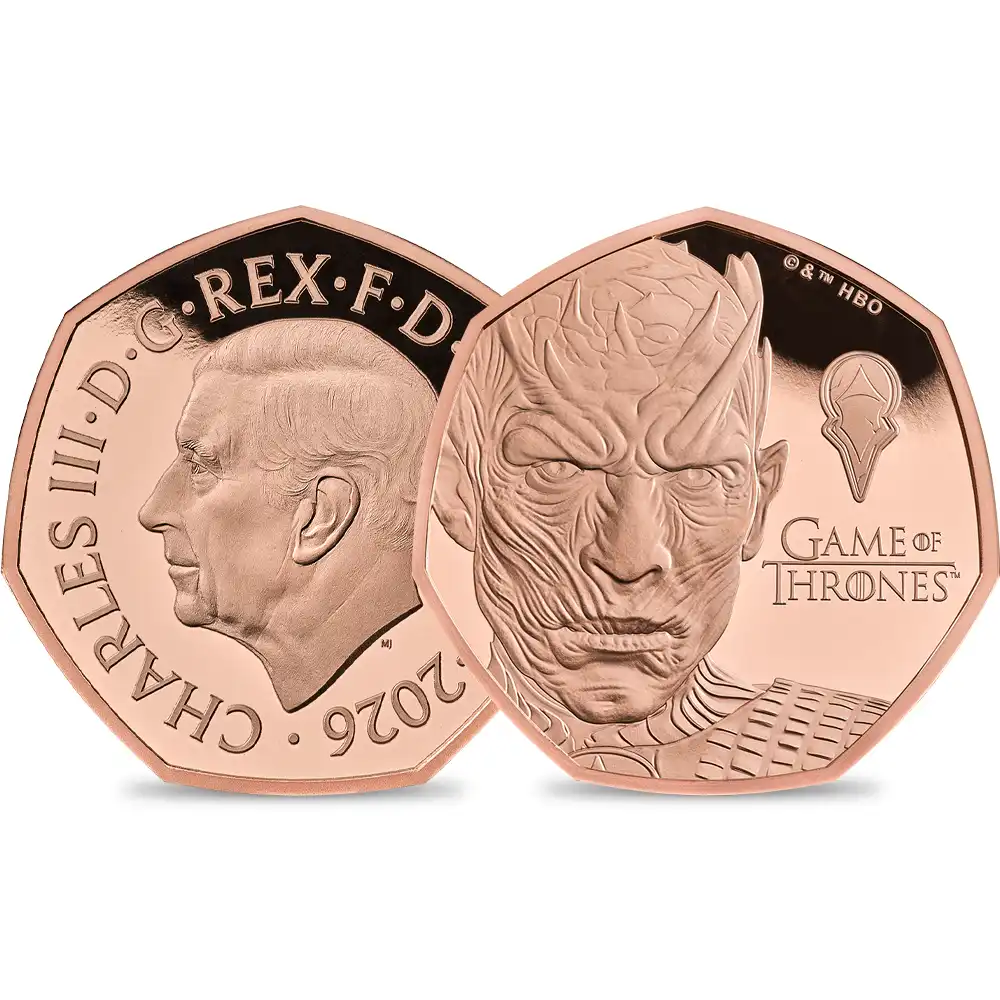 イギリス 2026 チャールズ3世 『ゲーム・オブ・スローンズ』15周年記念 氷 50ペンスプルーフ金貨 未鑑定 箱付き【ご予約承り品】