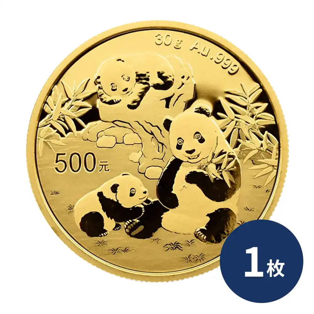 中国 2025 パンダ 500元 30グラム 金貨 【1枚】