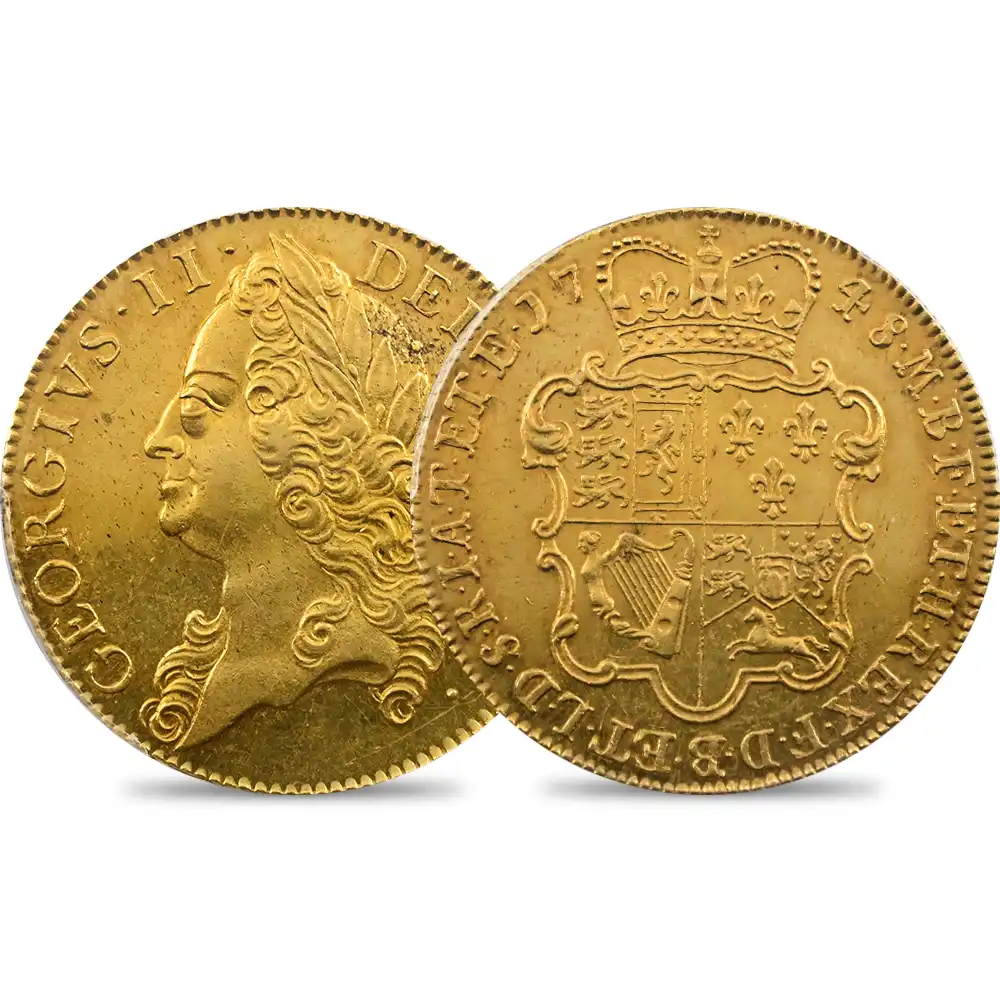 イギリス 1748 ジョージ2世 5ギニー金貨 PCGS MS61 S-3666