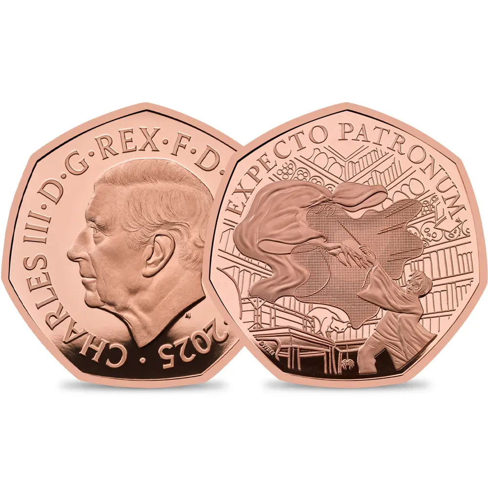 2025 チャールズ3世 ハリー・ポッター 守護霊「パトローナス」 50ペンスプルーフ金貨 未鑑定 箱付き【ご予約承り品】