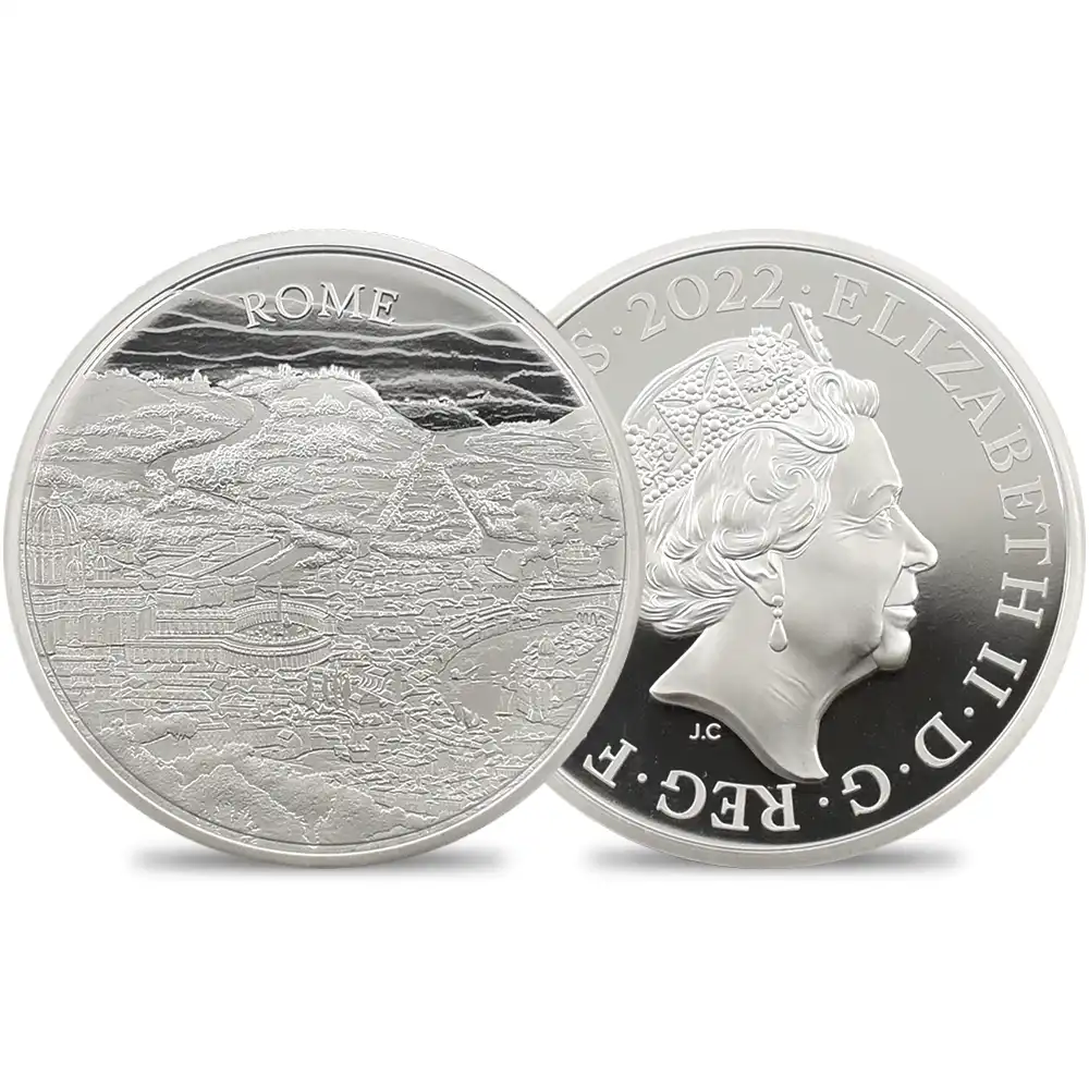 2022 エリザベス2世 都市景観シリーズ第2弾 ローマ 5ポンド2オンスプルーフ銀貨 未鑑定