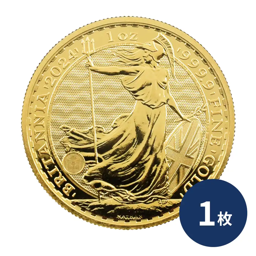 イギリス 2024 チャールズ3世 ブリタニア 100ポンド1オンス地金型金貨【1枚】 (コインケース付き)