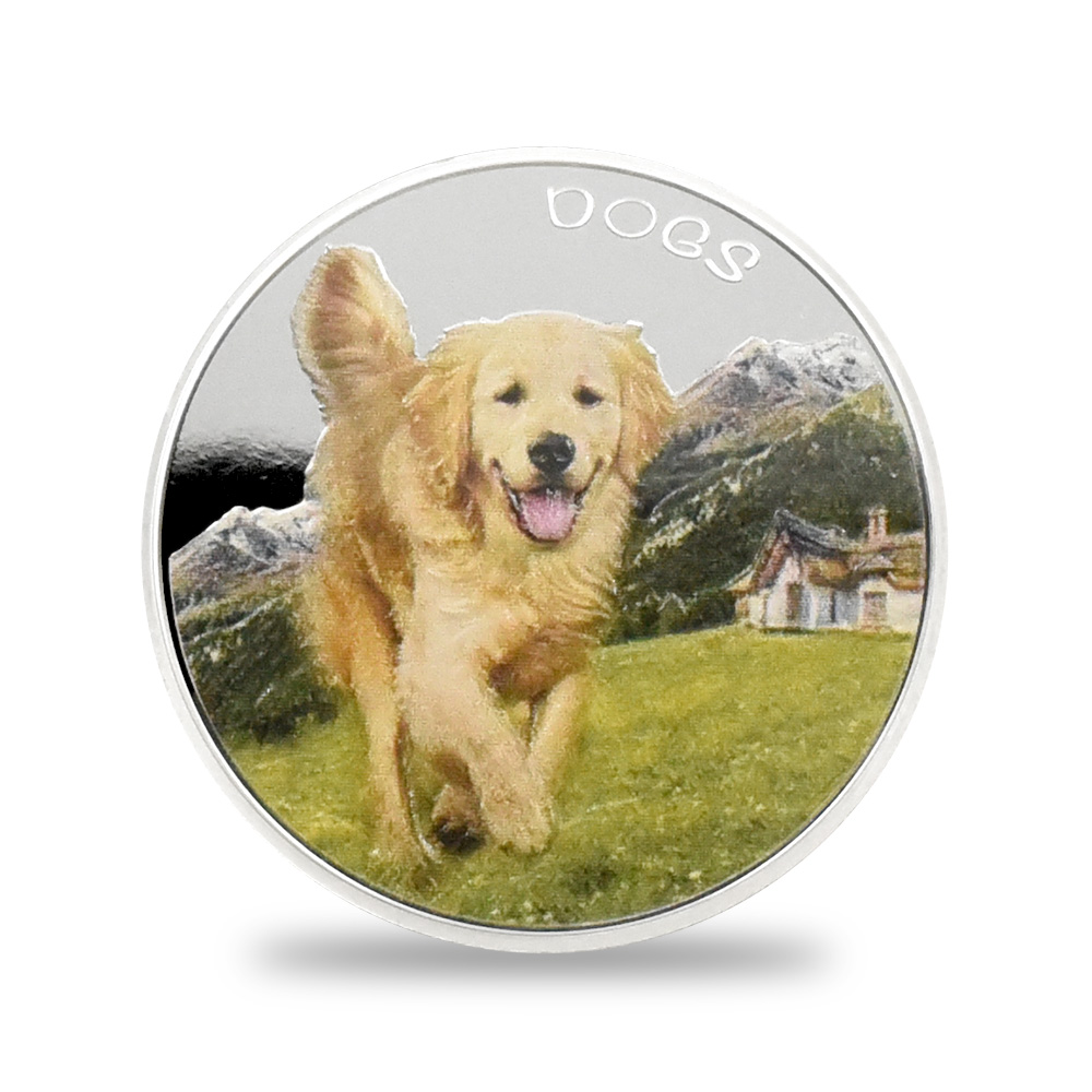 フィジー 2022 犬 ドッグ 50セント1オンスカラー銀貨 未鑑定