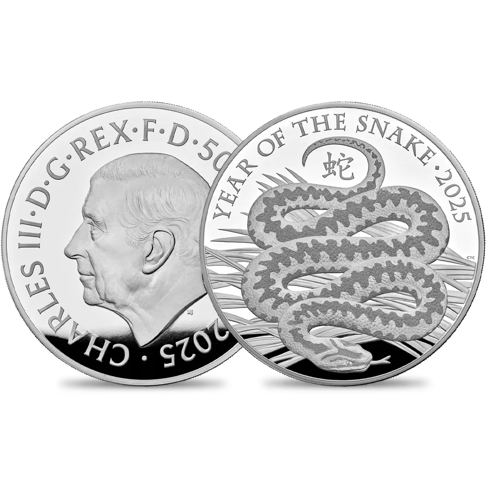 2025 チャールズ3世 干支巳年 500ポンド1キロプルーフ銀貨 未鑑定 箱付き【ご予約承り品】