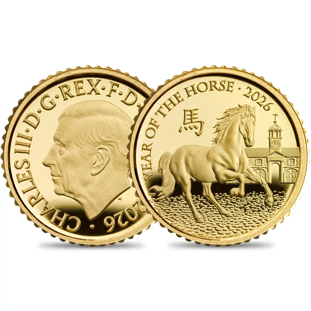 2026 チャールズ3世 干支午年 馬年 50ペンス1/40オンスプルーフ金貨 未鑑定 パッケージ付き【ご予約承り品】