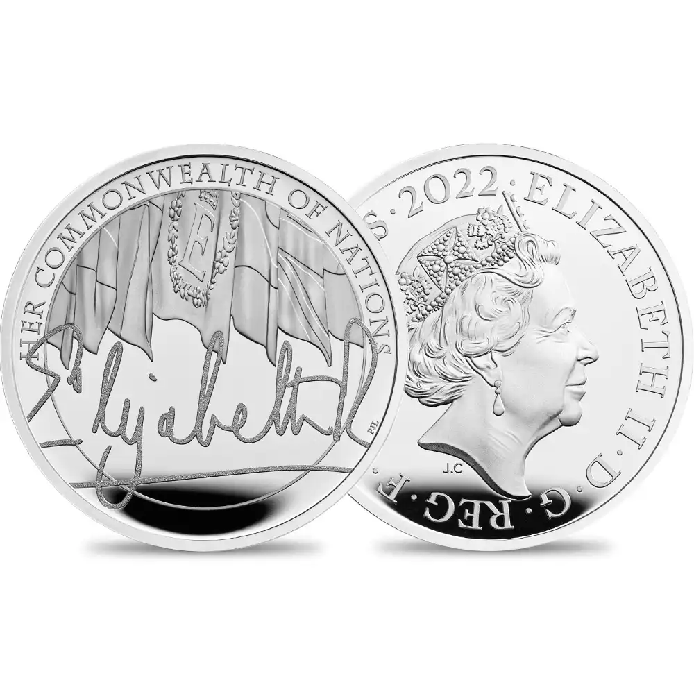 2022 エリザベス2世 女王の治世シリーズ第3弾 英連邦 5ポンドプルーフ銀貨 未鑑定 箱付き【ご予約承り品】