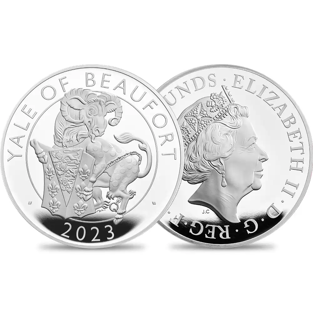 2023 エリザベス2世 ロイヤルテューダービースト ビューフォートのイェール 500ポンド1キロプルーフ銀貨 未鑑定 箱付き【ご予約承り品】