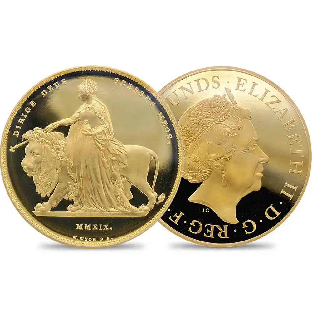 2019 エリザベス2世 ウナ＆ライオン 1000ポンド1キロ金貨 箱付き【ご予約承り品】