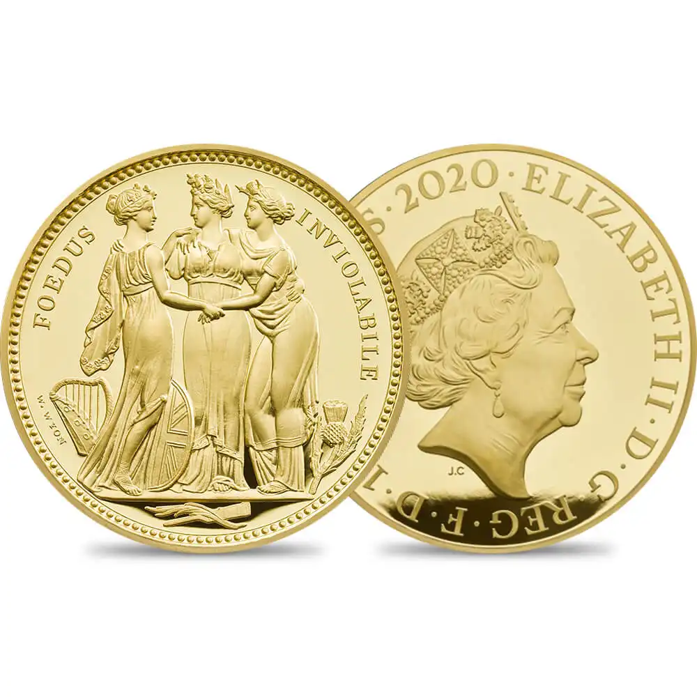 2020 エリザベス2世 スリーグレーセス 1000ポンド1キロプルーフ金貨 ロイヤルミント発行 未鑑定 箱付き【ご予約承り品】