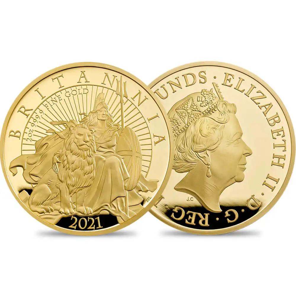 2021 エリザベス2世 ブリタニア 200ポンド2オンスプルーフ金貨 未鑑定 箱付き 【ご予約承り品】