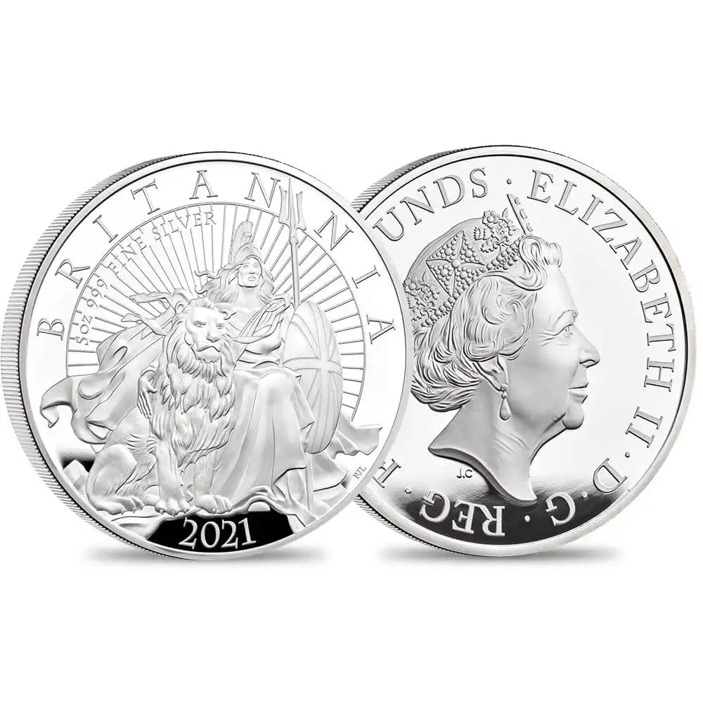 2021 エリザベス2世 ブリタニア 10ポンド5オンスプルーフ銀貨 未鑑定 箱付き 【ご予約承り品】