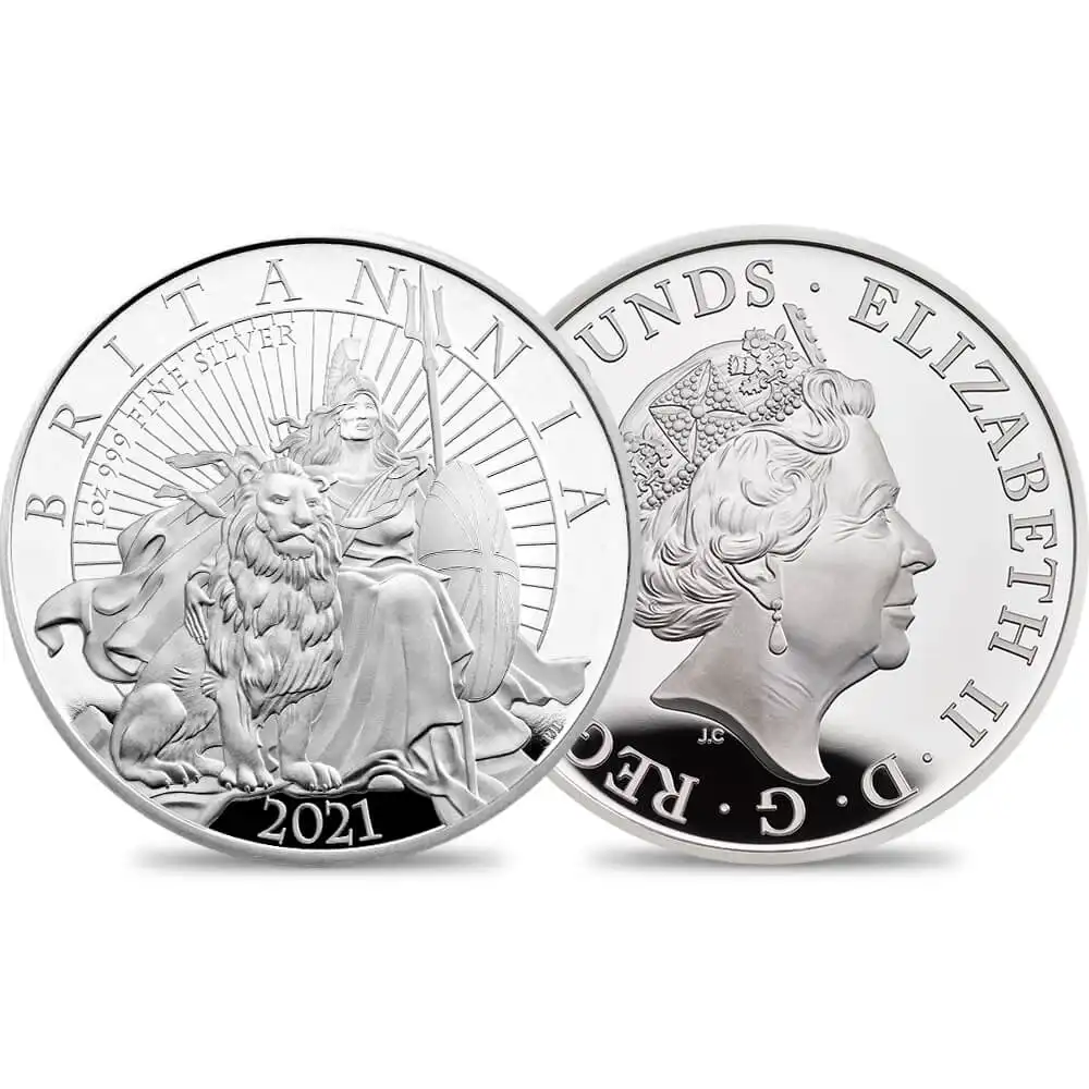 2021 エリザベス2世 ブリタニア 2ポンド1オンスプルーフ銀貨 未鑑定 【ご予約承り品】