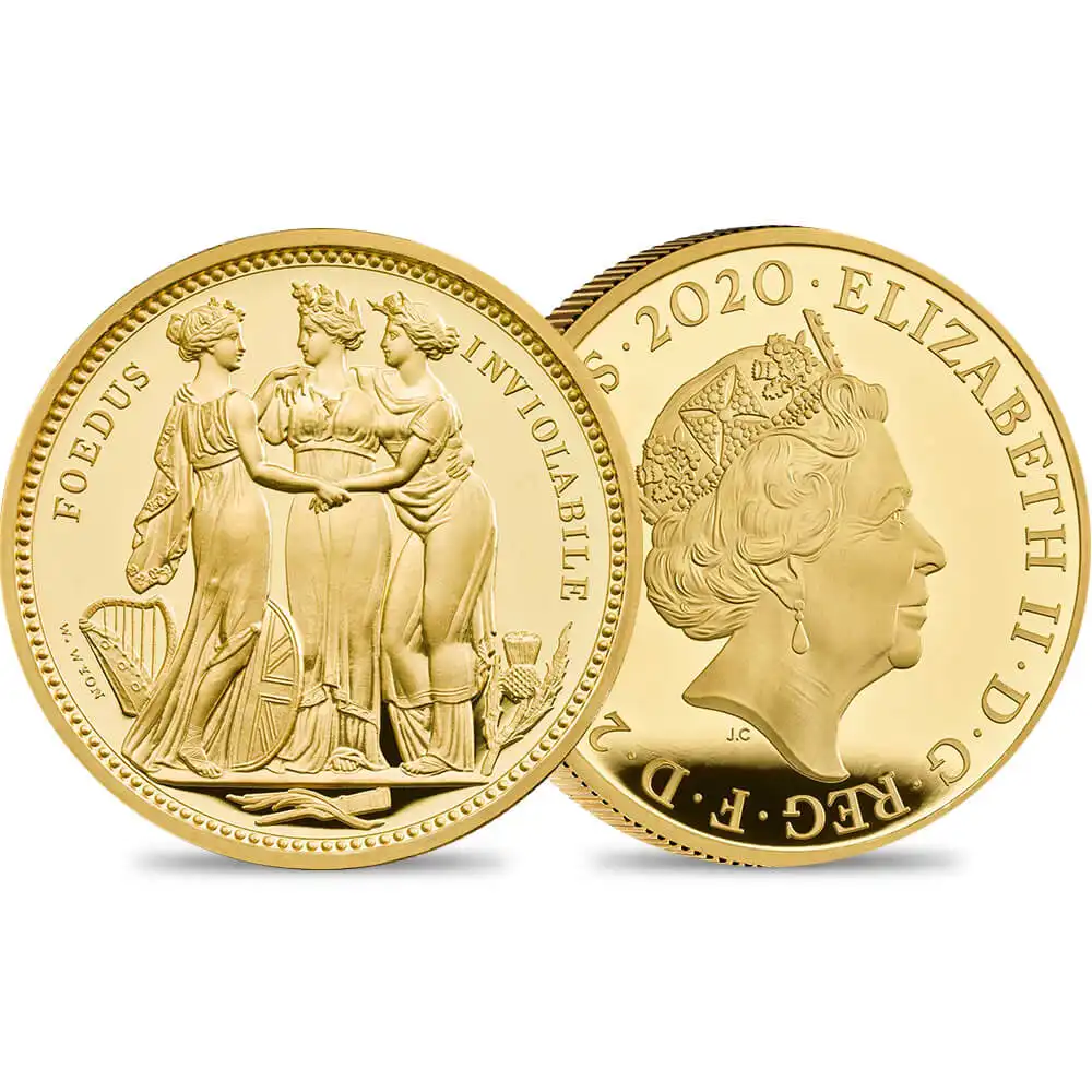 2020 エリザベス2世 スリーグレーセス 200ポンド2オンス金貨 ファーストリリース NGC PF70UC ロイヤルミント発行 箱付き【ご予約承り品】