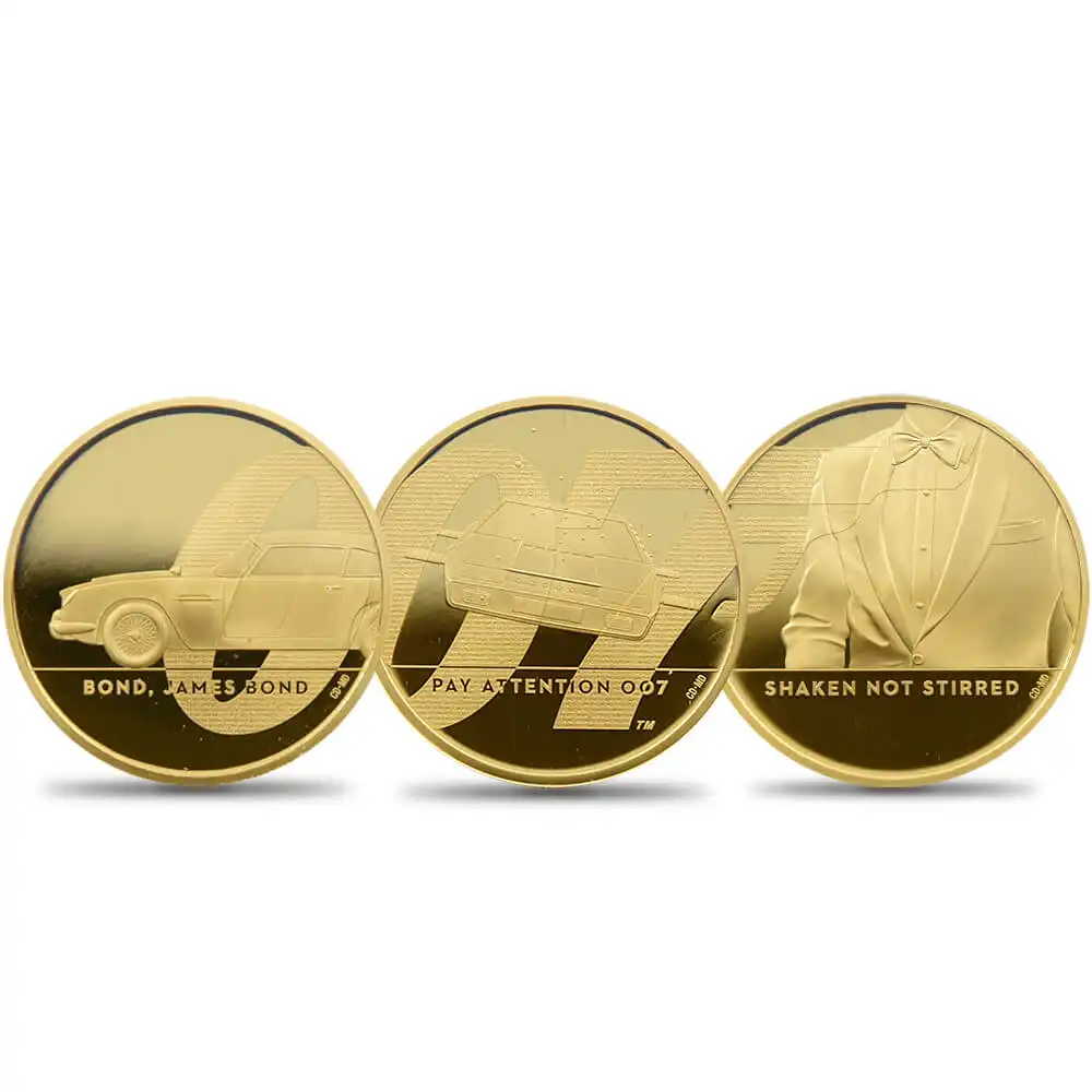 2020 エリザベス2世 007 ジェームズ・ボンド 200ポンド2オンス金貨 3点セット PCGS PR70DC 箱付き