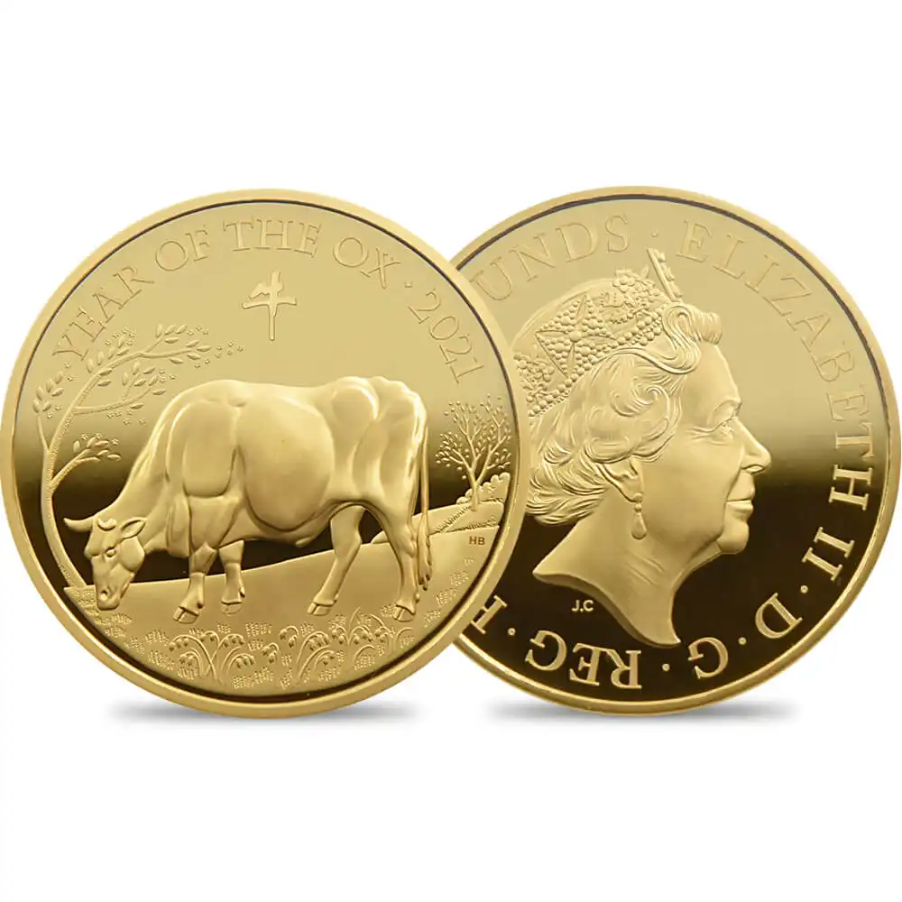 2021 エリザベス2世 干支丑年 500ポンド5オンス金貨 ファーストリリース NGC PF69UC