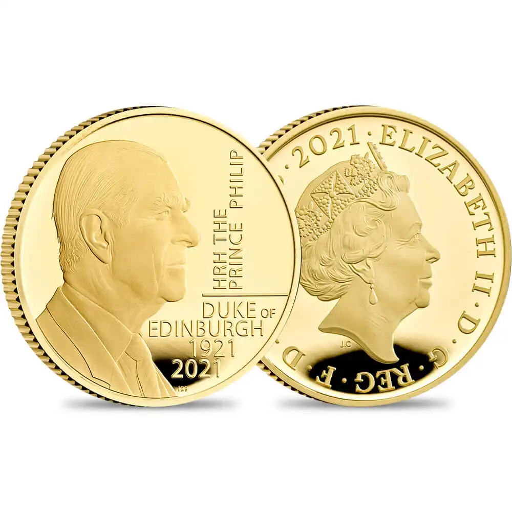 2021 エリザベス2世 フィリップ殿下追悼記念 25ポンド1/4オンスプルーフ金貨 ロイヤルミント発行  未鑑定 発行枚数760枚 箱付き【ご予約承り品】