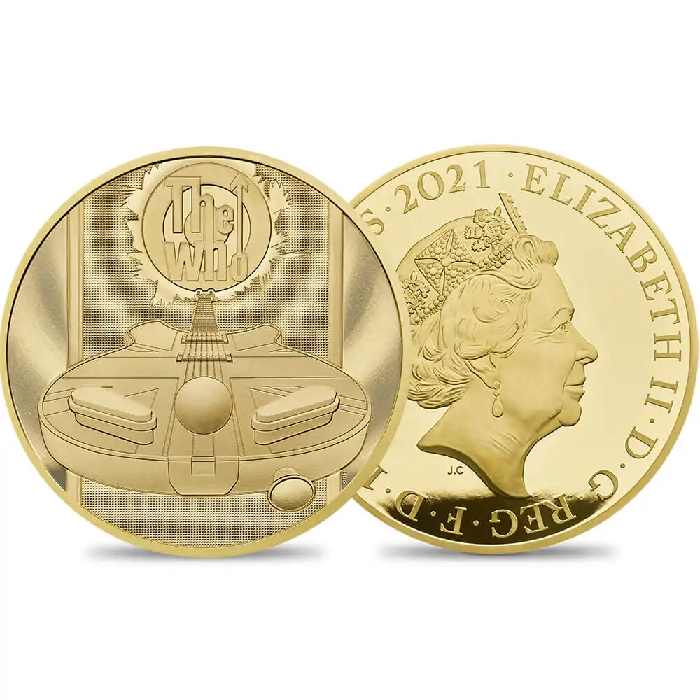 2021 エリザベス2世 ミュージックレジェンド第4弾 プレミアムThe Who 1000ポンド1キロプルーフ金貨 未鑑定 箱付き【ご予約承り品】
