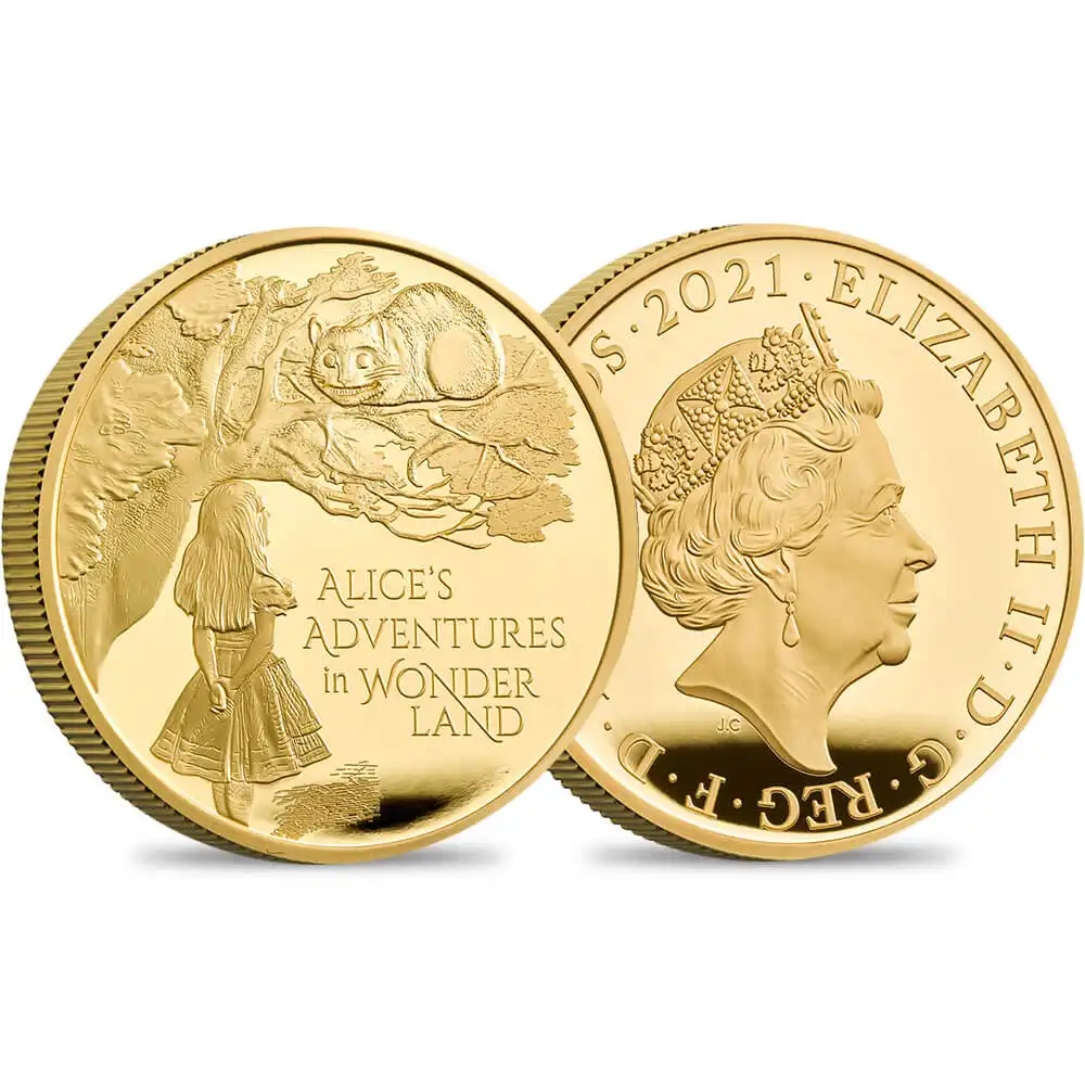 2021 エリザベス2世 不思議の国のアリス 100ポンド1オンスプルーフ金貨 ロイヤルミント発行 未鑑定 発行枚数160枚 【ご予約承り品】