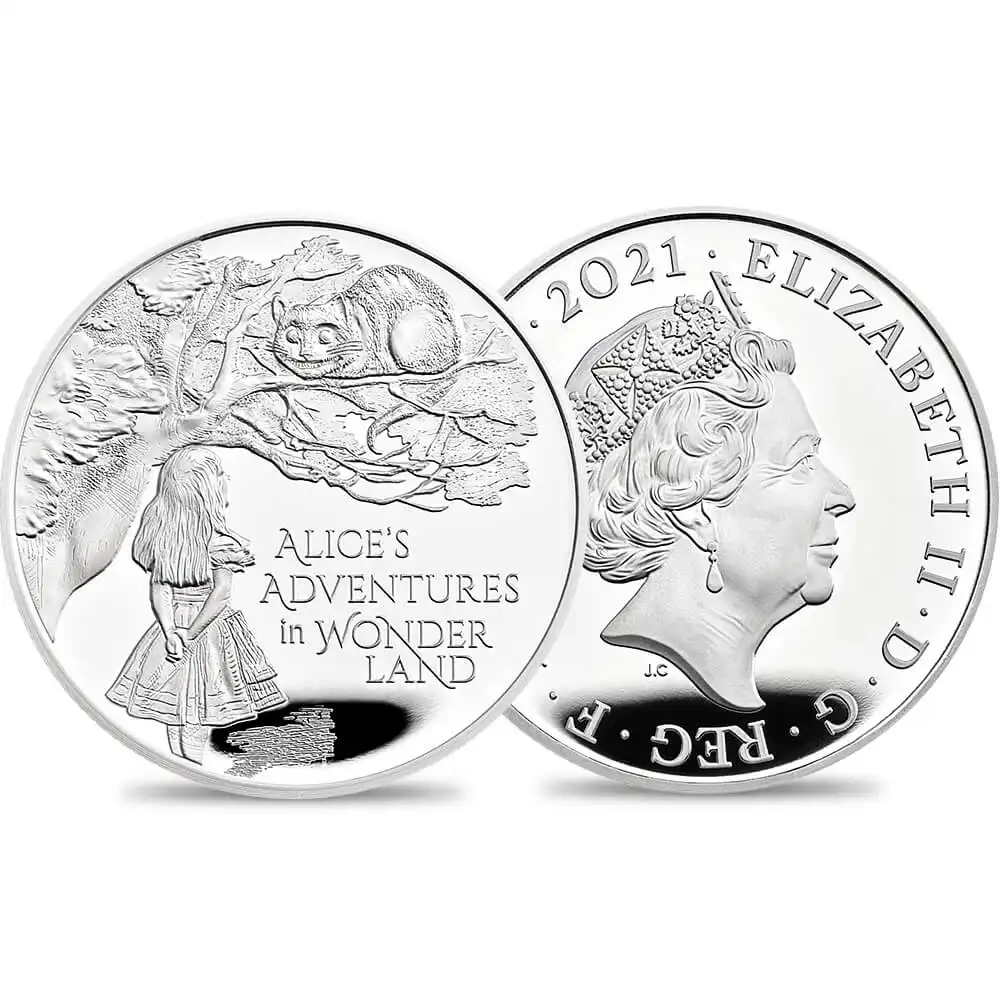 2021 エリザベス2世 不思議の国のアリス 1ポンド1/2オンスプルーフ銀貨 ロイヤルミント発行 未鑑定 発行枚数5510枚 【ご予約承り品】