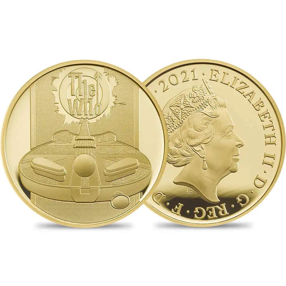 2021 エリザベス2世 ミュージックレジェンド第4弾 The Who 25ポンド1/4オンスプルーフ金貨 未鑑定 箱付き【ご予約承り品】