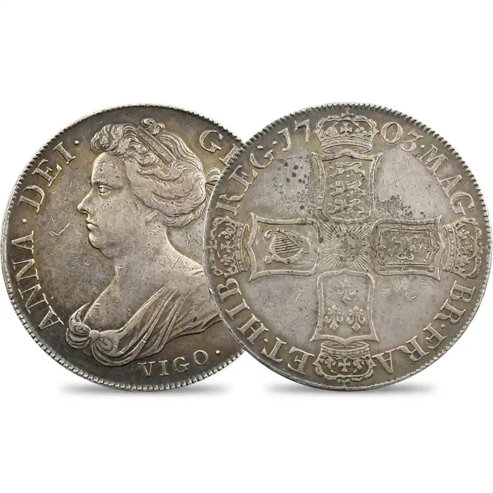 1703 アン女王 VIGO クラウン銀貨 未鑑定