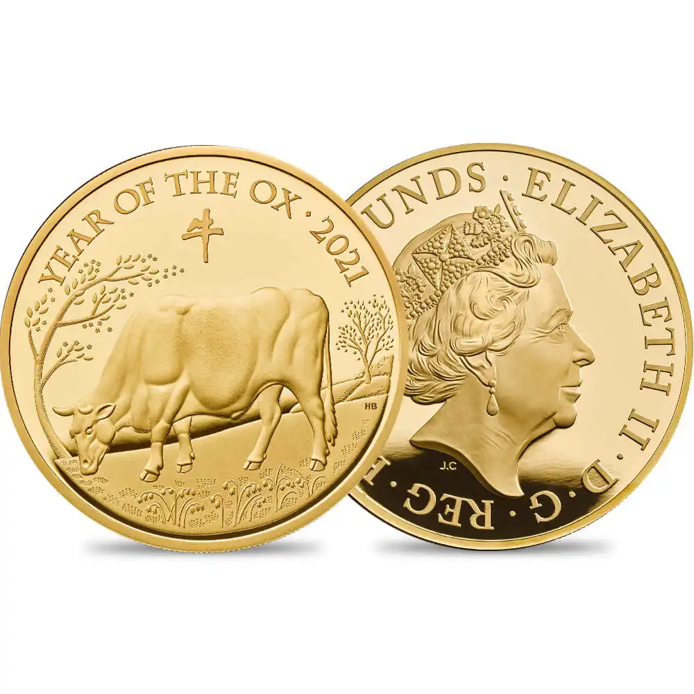 2021 エリザベス2世 干支丑年 500ポンド5オンスプルーフ金貨 未鑑定 【ご予約承り品】