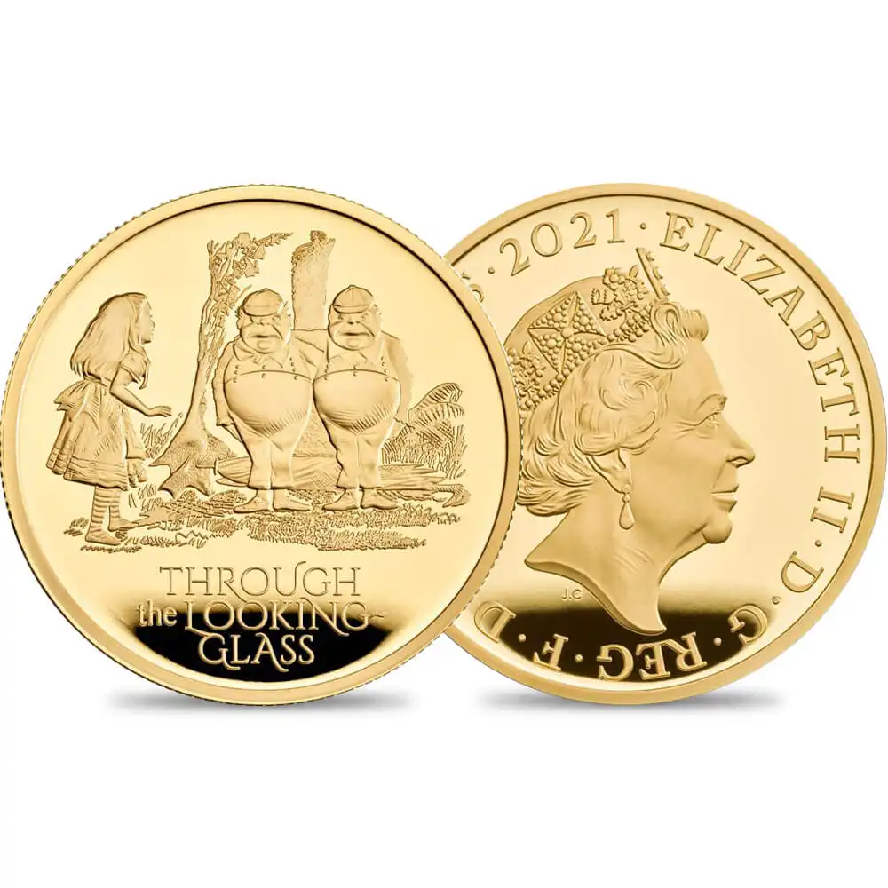 2021 エリザベス2世 鏡の国のアリス 100ポンド1オンスプルーフ金貨 ロイヤルミント発行 未鑑定 発行枚数160枚 箱付き 【ご予約承り品】