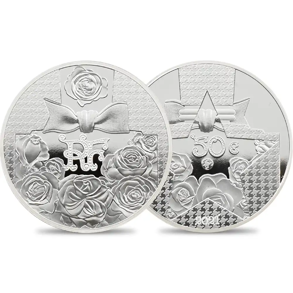 フランス 2021 フランスの卓越 ディオール 50ユーロ5オンスプルーフ銀貨 未鑑定