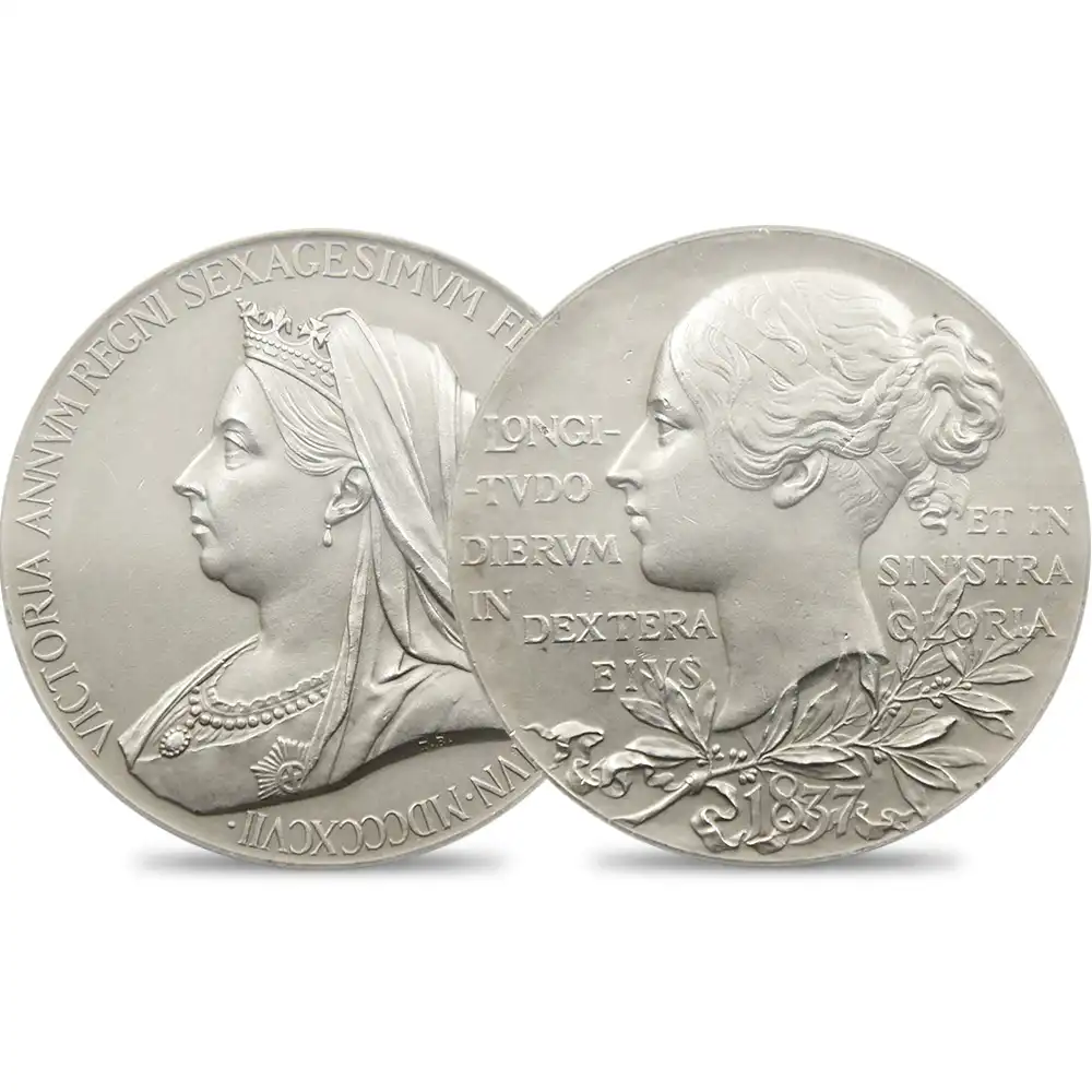 1897 ヴィクトリア女王 即位60周年記念 ダイヤモンドジュビリー 銀メダル NGC MS63