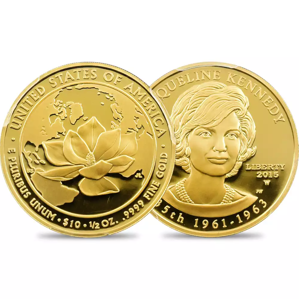アメリカ 2015W ジャクリーン・ケネディ 10ドル1/2オンス金貨 ファーストストライク PCGS PR70DC