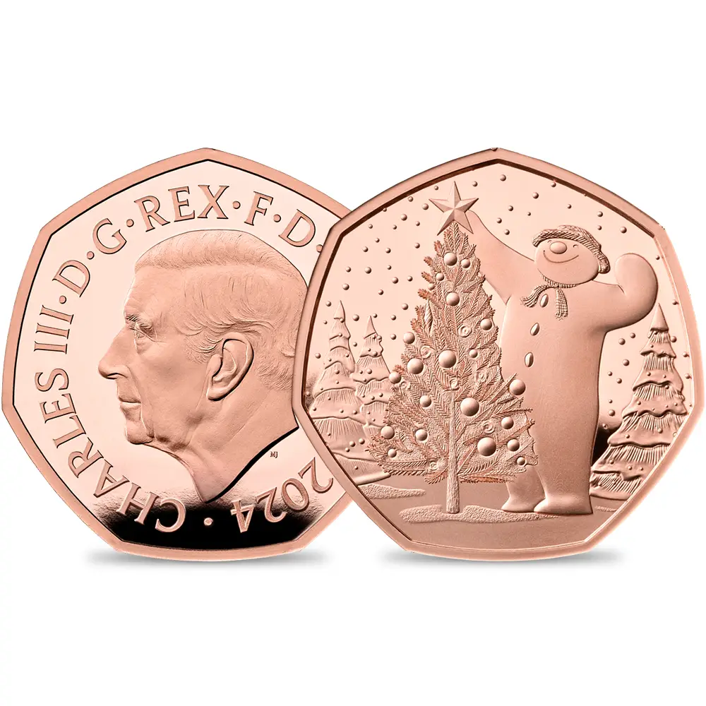 2024 チャールズ3世 スノーマン 50ペンスプルーフ金貨 未鑑定 箱付き【ご予約承り品】