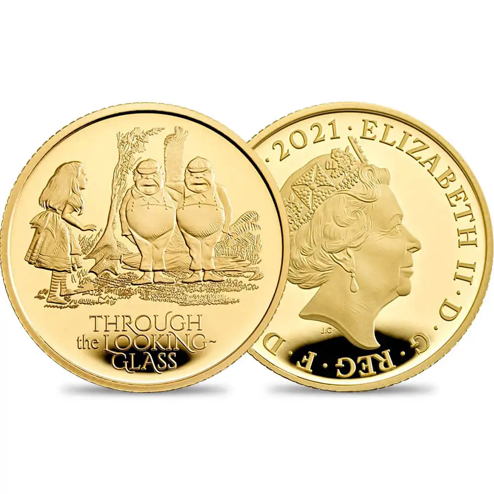 2021 エリザベス2世 鏡の国のアリス 25ポンド1/4オンスプルーフ金貨 ロイヤルミント発行 未鑑定 発行枚数510枚 【ご予約承り品】