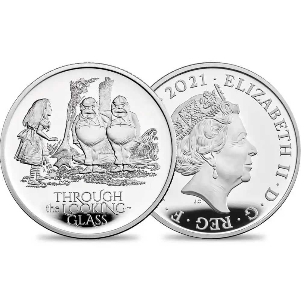 2021 エリザベス2世 鏡の国のアリス 1ポンド1/2オンスプルーフ銀貨 ロイヤルミント発行 未鑑定 発行枚数5510枚 箱付き 【ご予約承り品】