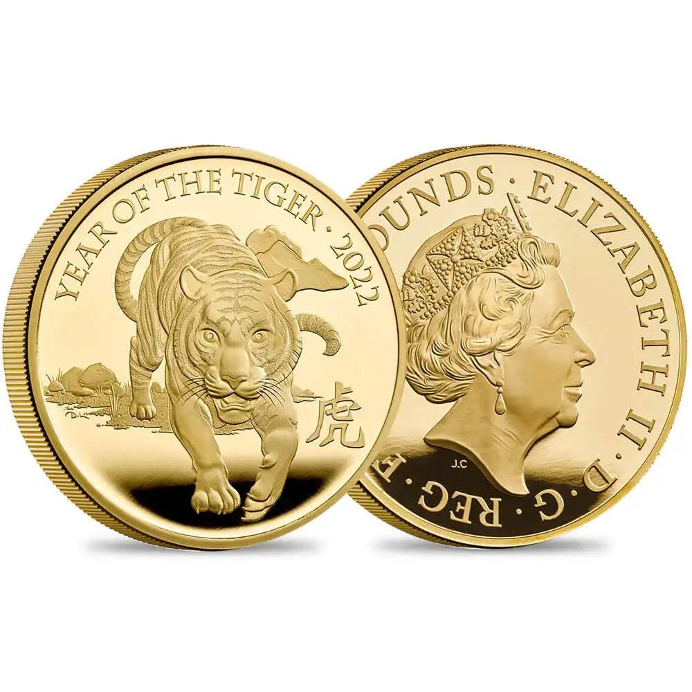 2022 エリザベス2世 干支寅年 500ポンド5オンスプルーフ金貨 未鑑定 箱付き 【ご予約承り品】
