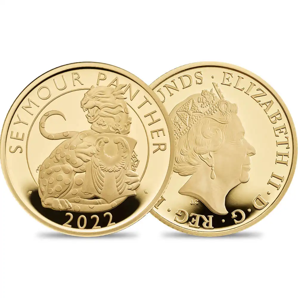 2022 エリザベス2世 ロイヤルテューダービースト シーモアの豹 25ポンド1/4オンスプルーフ金貨 未鑑定 箱付き【ご予約承り品】