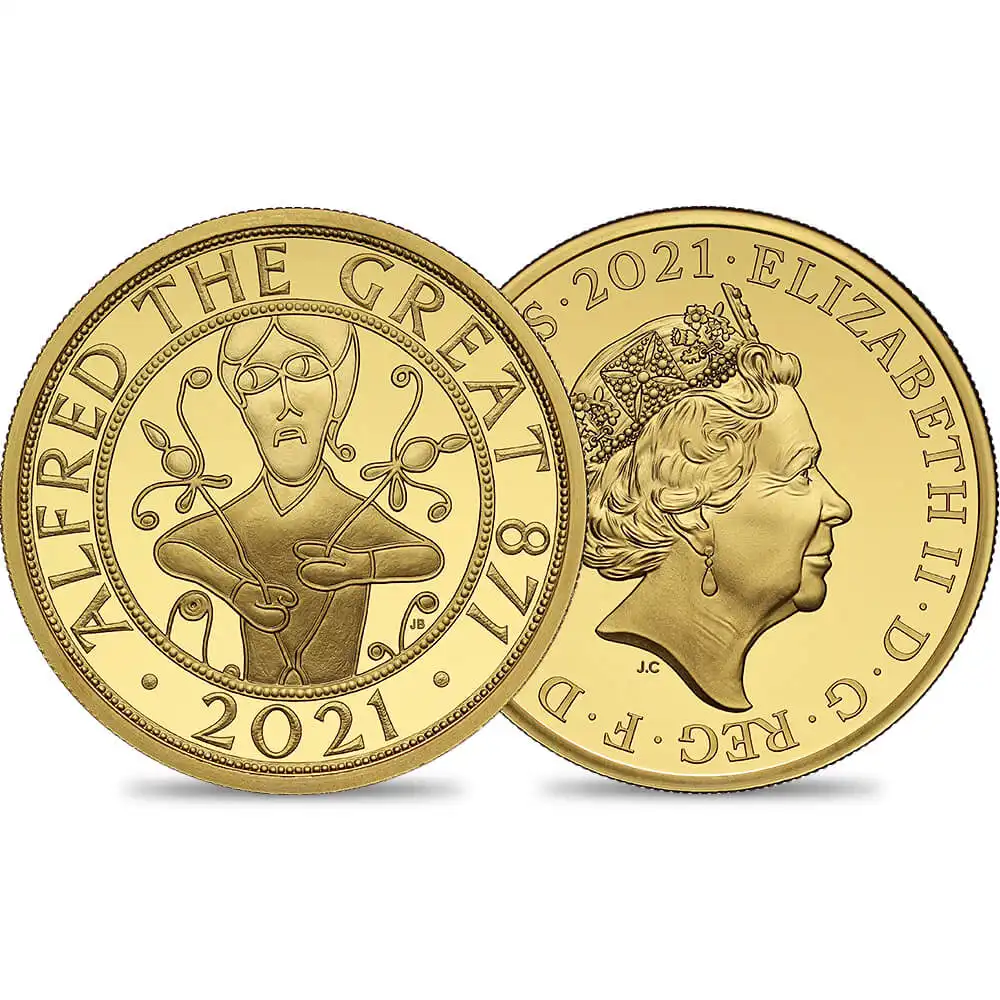 2021 エリザベス2世 アルフレッド・ザ・グレート 200ポンド2オンス金貨 発行即日鑑定品 NGC PF70UC 箱付き【ご予約承り品】