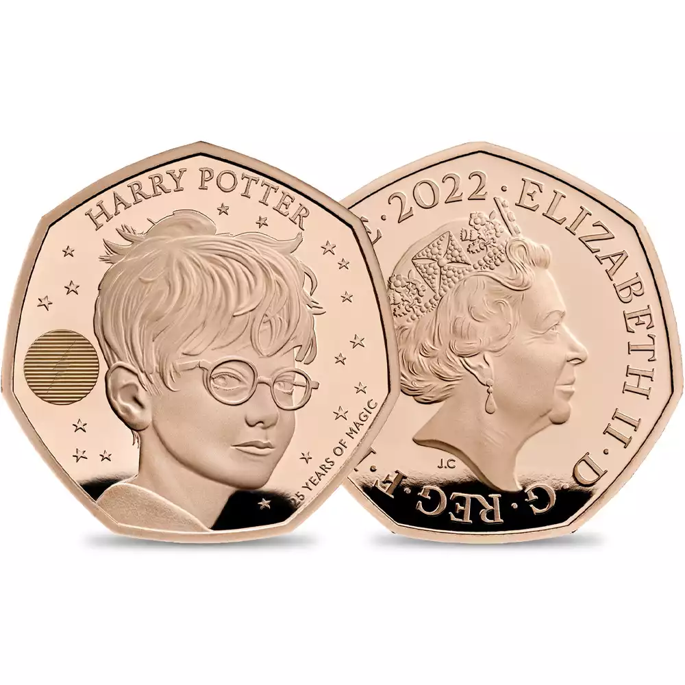 2022 エリザベス2世 ハリー・ポッターシリーズ 第1弾 出版25周年記念 50ペンスプルーフ金貨 未鑑定 箱付き【ご予約承り品】