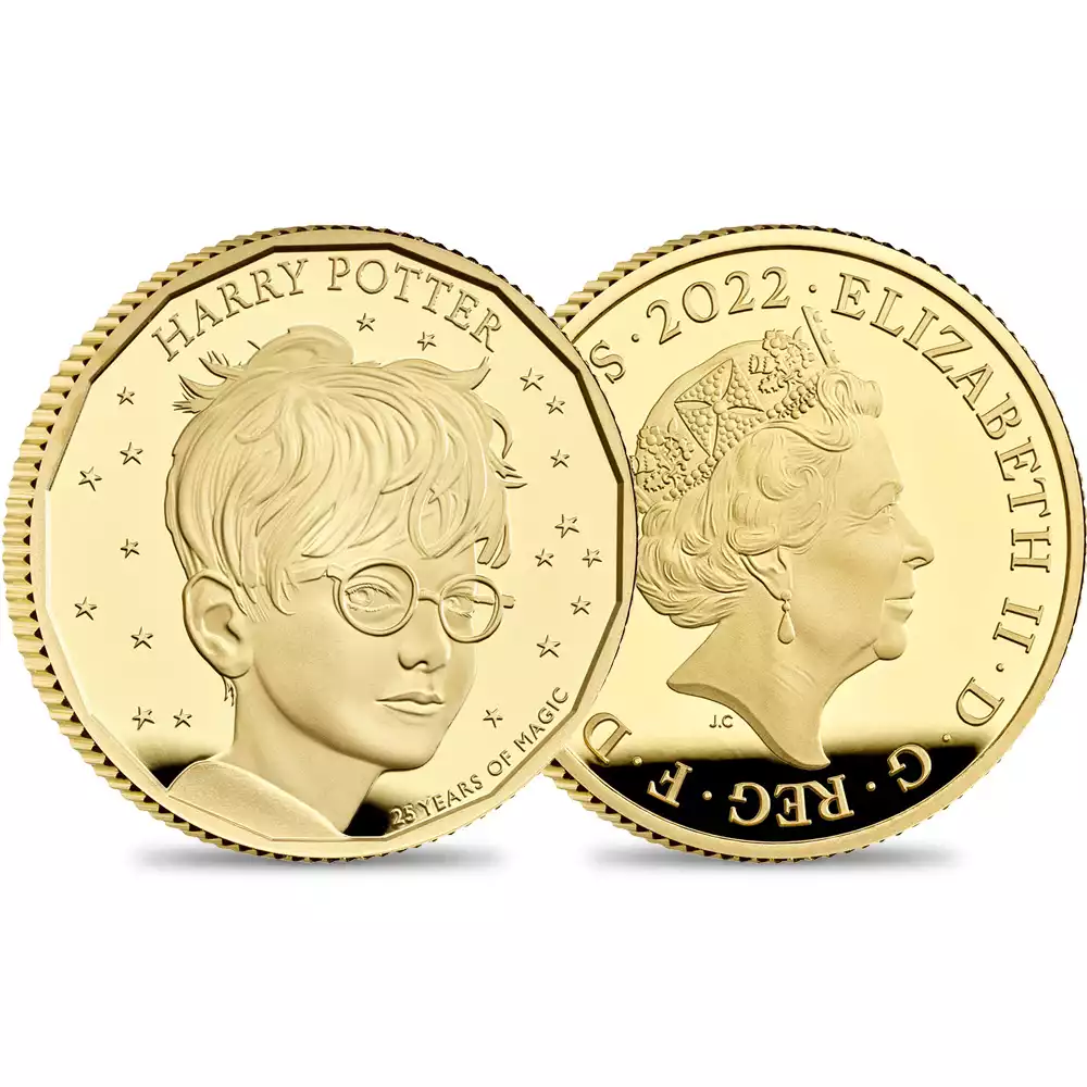 2022 エリザベス2世 ハリー・ポッターシリーズ 第1弾 出版25周年記念 25ポンド1/4オンスプルーフ金貨 未鑑定【ご予約承り品】