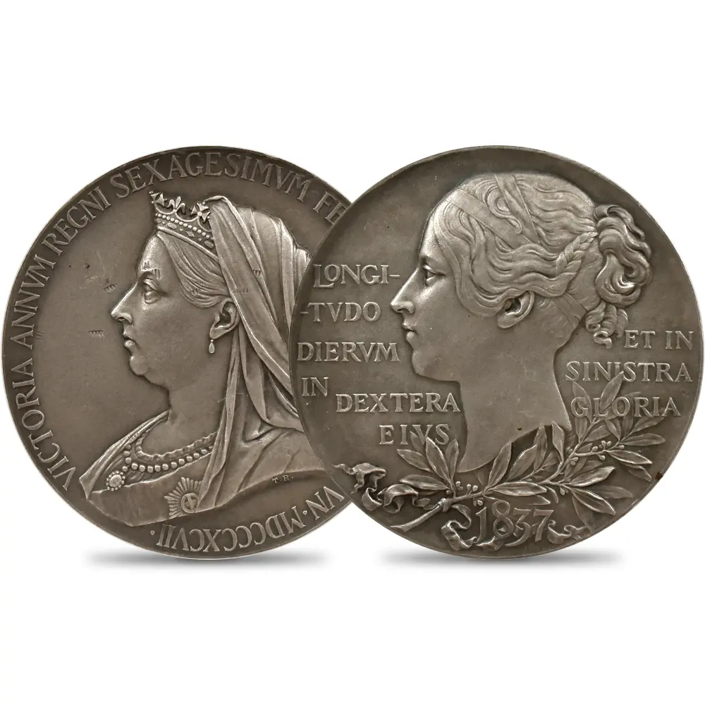 1897 ヴィクトリア女王 オールド（ヴェールド）ヘッド 戴冠60周年記念 ダイヤモンドジュビリー 銀メダル NGC MS62 BHM-3506