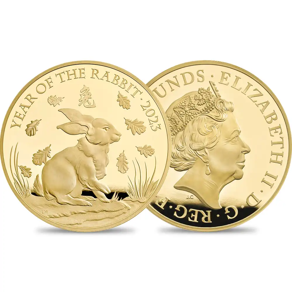2023 エリザベス2世 干支卯年 1000ポンド1キロプルーフ金貨 未鑑定 箱付き【ご予約承り品】