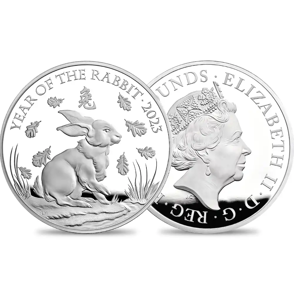 2023 エリザベス2世 干支卯年 500ポンド1キロプルーフ銀貨 未鑑定 箱付き【ご予約承り品】