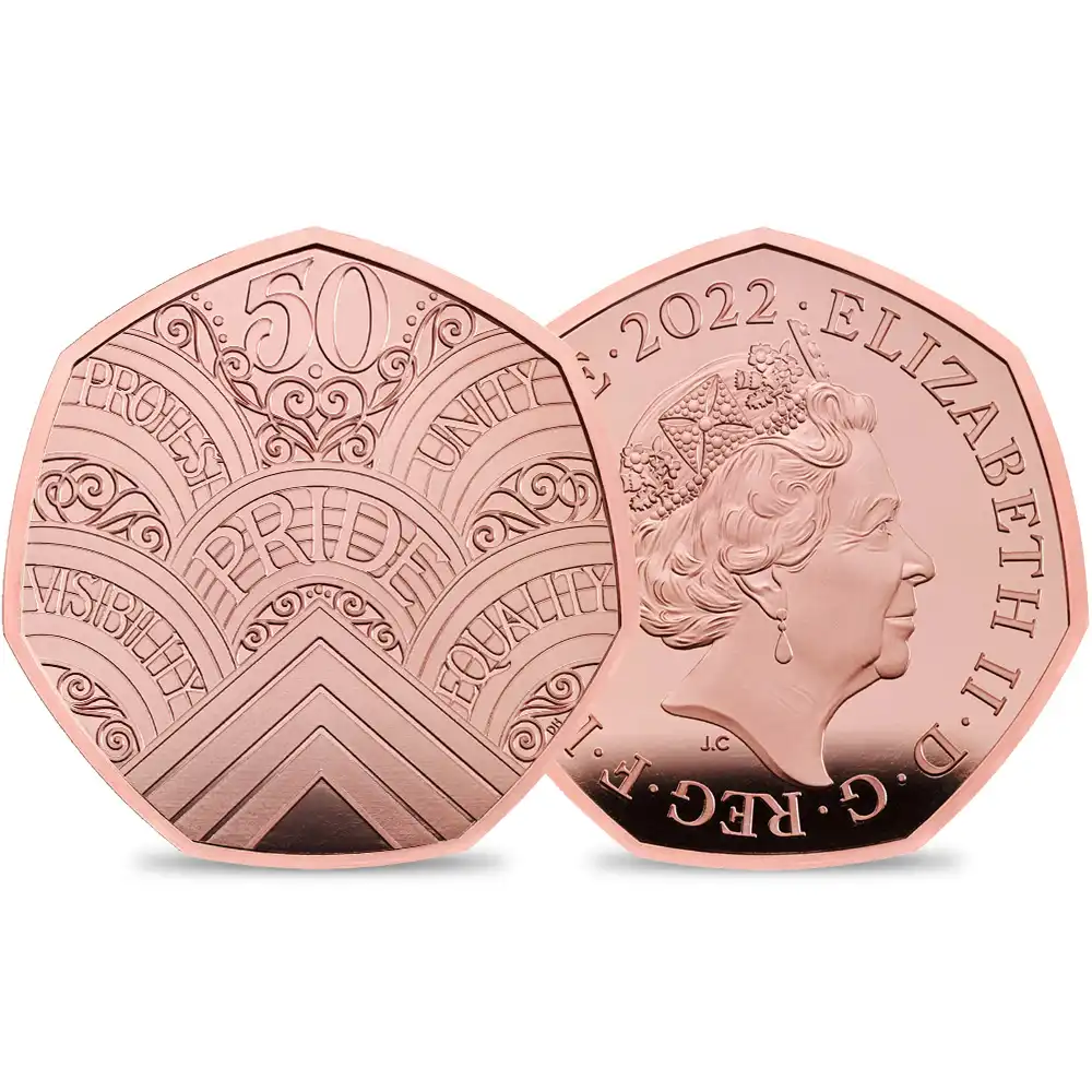 2022 エリザベス2世 ロンドン・プライドパレード50周年記念 50ペンスプルーフ金貨 未鑑定 箱付き【ご予約承り品】