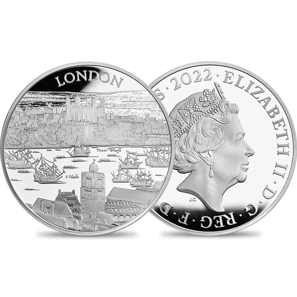 2022 エリザベス2世 都市景観シリーズ第1弾 ロンドン 500ポンド1キロプルーフ銀貨 未鑑定 箱付き【ご予約承り品】