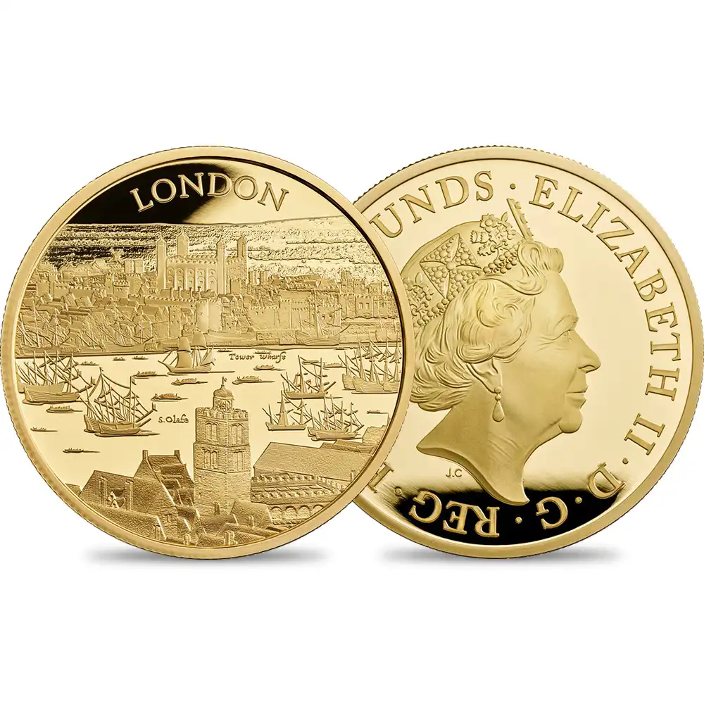 2022 エリザベス2世 都市景観シリーズ第1弾 ロンドン 200ポンド2オンスプルーフ金貨 未鑑定 箱付き【ご予約承り品】