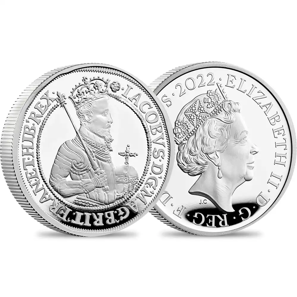 2022 エリザベス2世 英国君主コレクション第2弾 ジェームズ1世 5ポンド2オンスプルーフ銀貨 未鑑定【ご予約承り品】