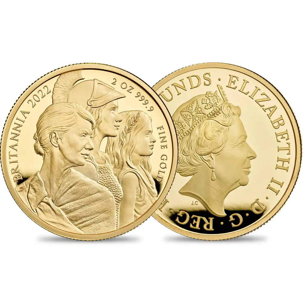 2022 エリザベス2世 特別版ブリタニア 200ポンド2オンスプルーフ金貨  未鑑定 箱付き【ご予約承り品】