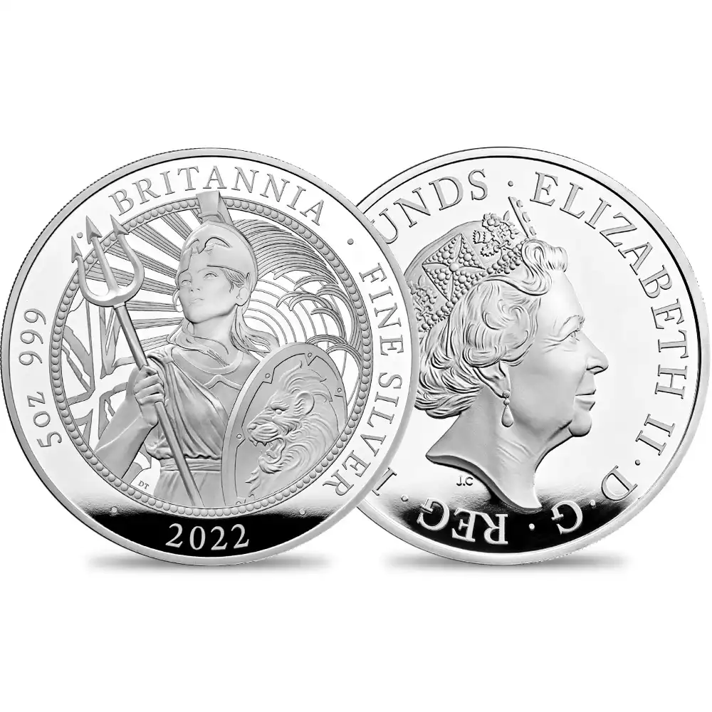2022 エリザベス2世 ブリタニア 10ポンド5オンスプルーフ銀貨  未鑑定 箱付き【ご予約承り品】