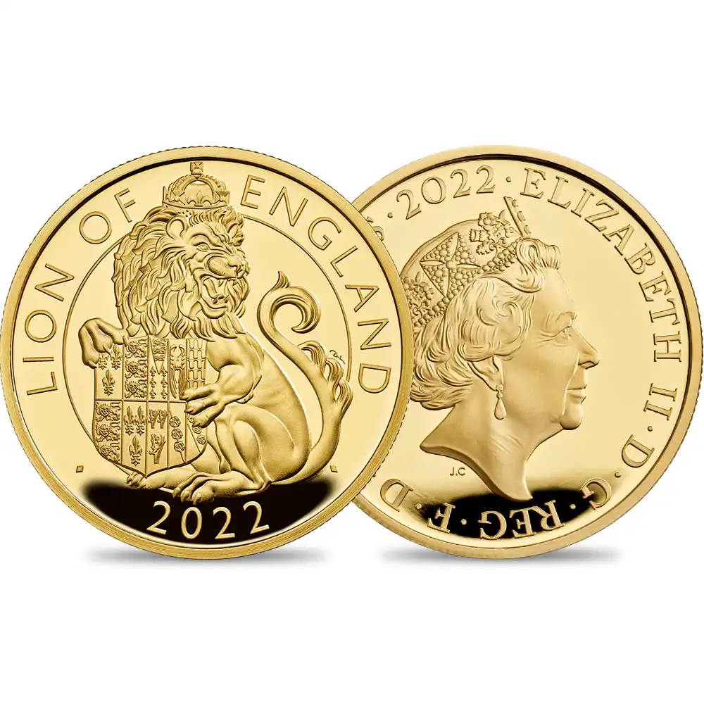2022 エリザベス2世 ロイヤルテューダービースト イングランドのライオン 1000ポンド1キロプルーフ金貨 未鑑定【ご予約承り品】