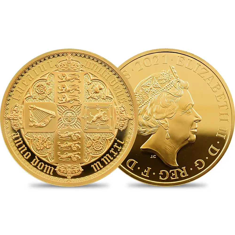2021 エリザベス2世 ゴチッククラウン・リバースシールド 500ポンド5オンス金貨 ロイヤルミント発行  発行即日鑑定品 NGC PF70UC 箱付き【ご予約承り品】